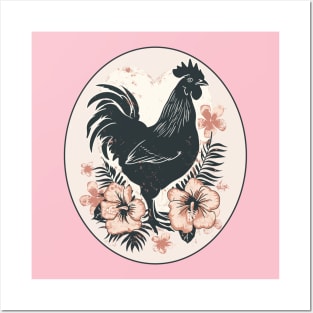 Cute Cottagecore  Chicken Mama Hen Farm Garden Adore Flower Chickens Posters and Art